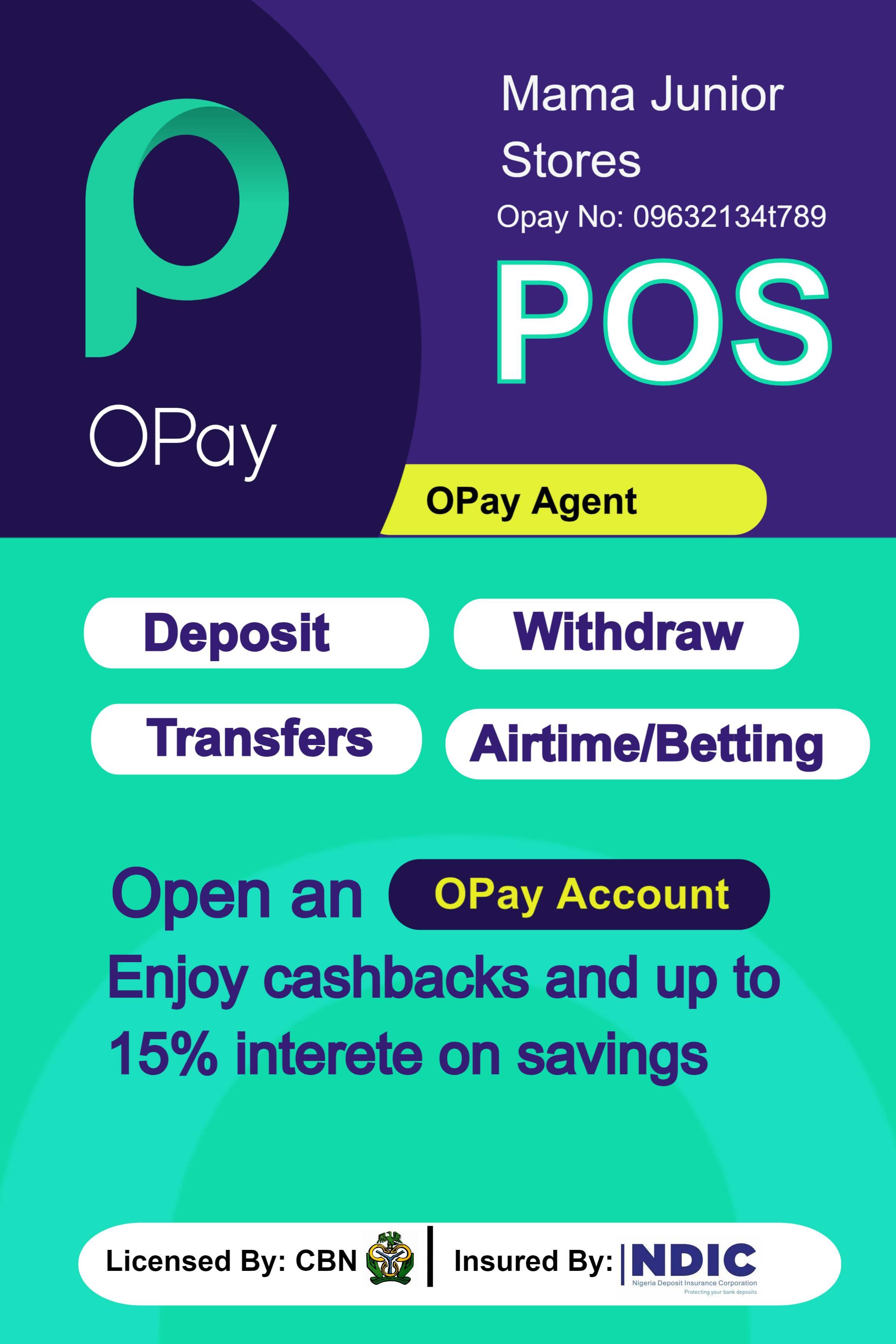 Opay POS Agent Point of Sale Flex Banner Design Template
