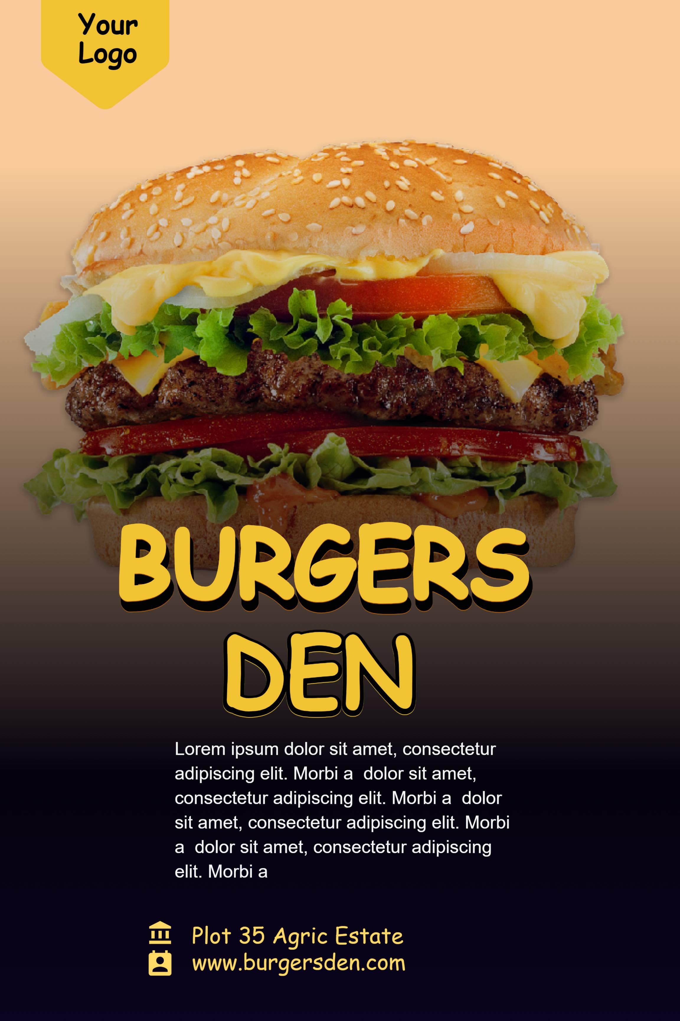 Free Burger Company Flex Banner Design Template