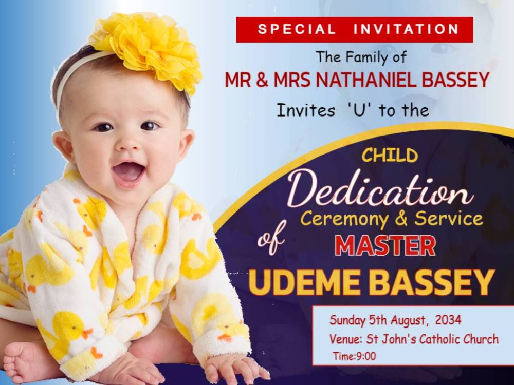 Free Colourful Child Dedication  Invitation Flyer Template