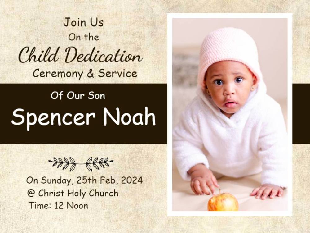 Divine Infant Blessing  Printable Child Dedication Flyer Template